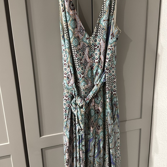 Anthropologie Antilles Jumpsuit Paisley Print Waist Tie Surplice Faux Wrap S - Picture 6 of 7